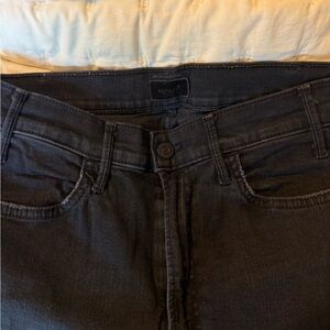 Mother black the hustler ankle fray jeans